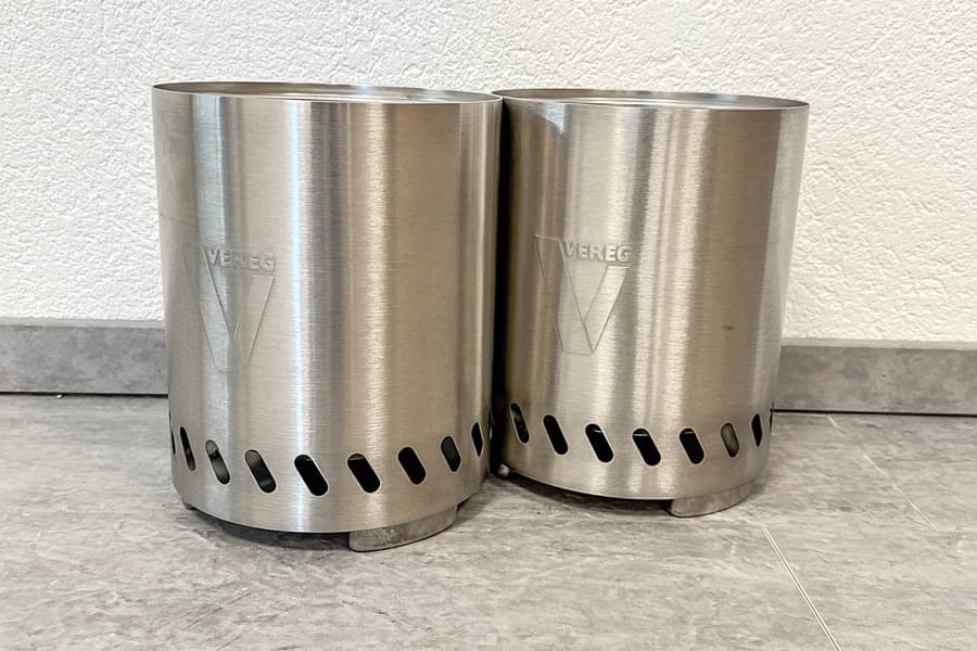 2 Edelstahl-Tischfeuerschalen Vereg 18 cm